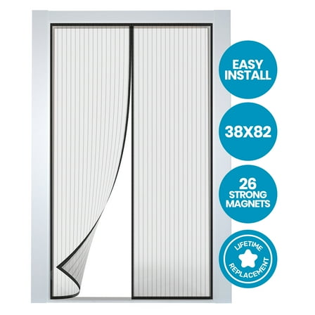 Flux Phenom Mesh Door with Magnets – Sturdy Screen Door Net for Insect Control & Hands-Free Entry