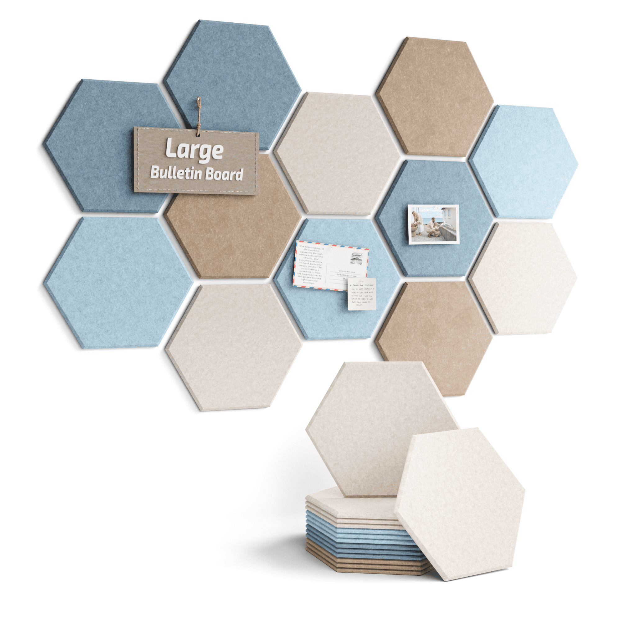 Fluxynara Hexagon Felt Bulletin Board Tiles 12-Pack Cork Board ...