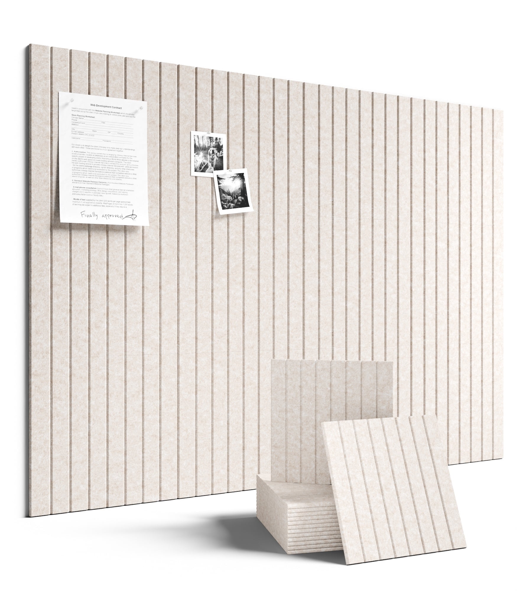 Fluxynara Large Felt Bulletin Board 48" x 36" Cork Board Alternative-12 Pack with 70 Safe Removable Adhesive Tabs, Cork Boards for Walls Cork Board for Home Office Classroom Pin Board (Oatmeal)