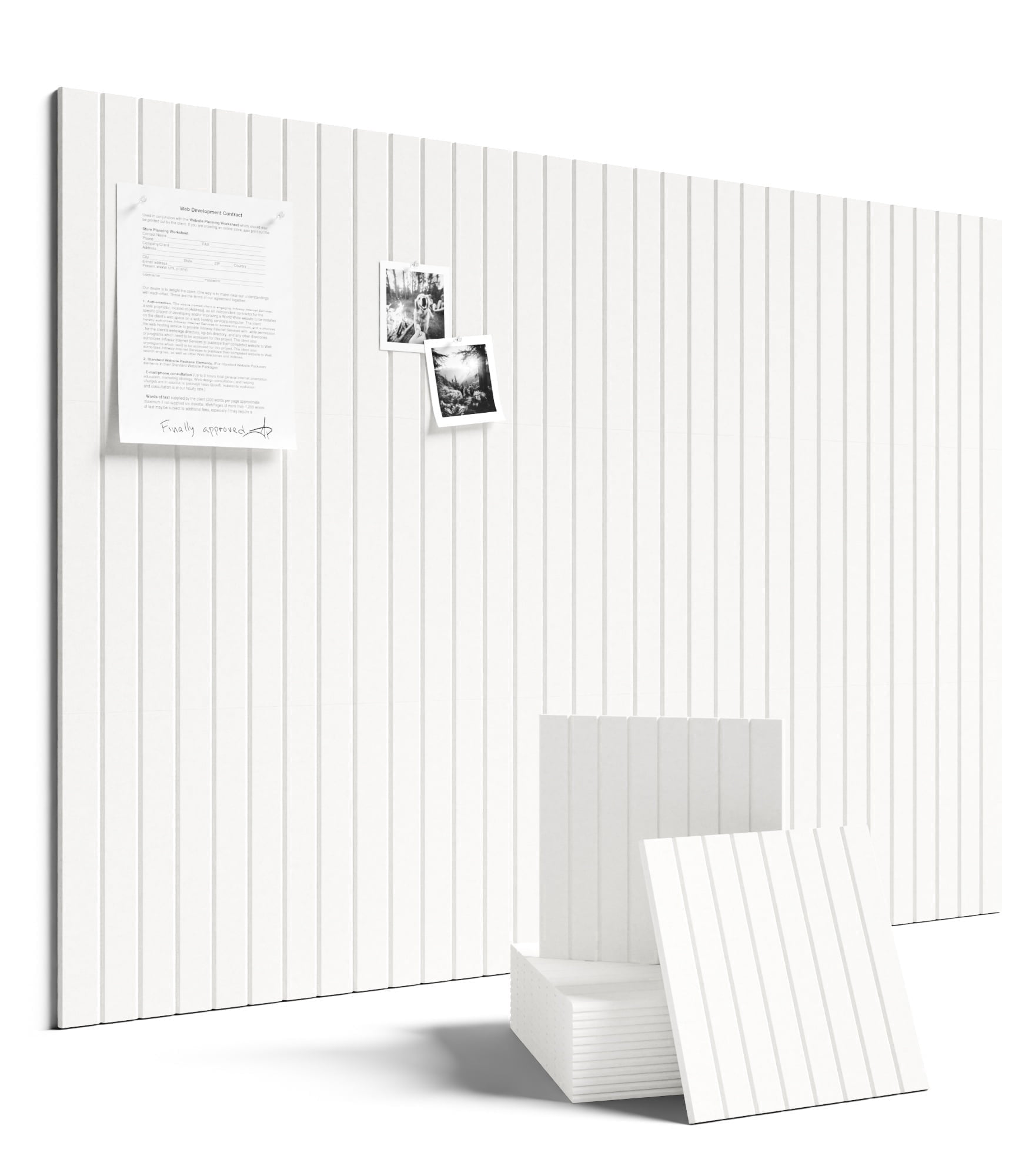 Fluxynara Large Felt Bulletin Board 48" x 36" Cork Board Alternative-12 Pack with 70 Safe Removable Adhesive Tabs, Cork Boards for Walls Cork Board for Home Office Classroom Pin Board (Milky White)