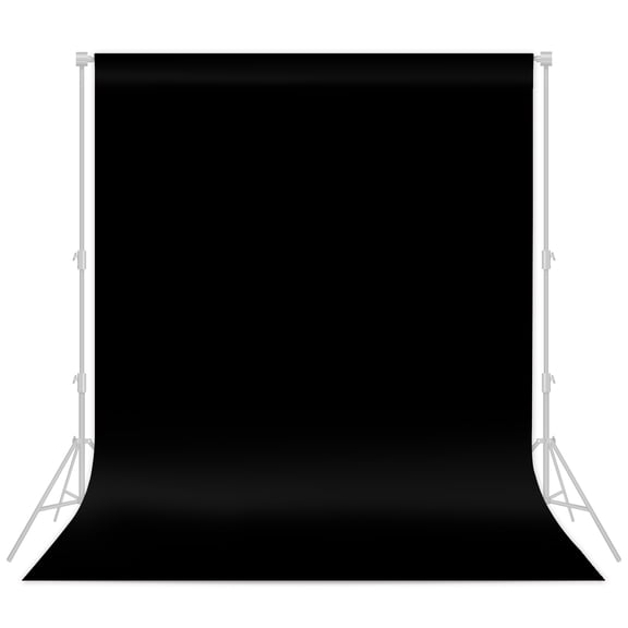 Fluzimir 8x10ft Black Backdrop for Photography Background Large Seamless Polyester Pure Black Photo Curtain for Portrait Photoshoot Party Video