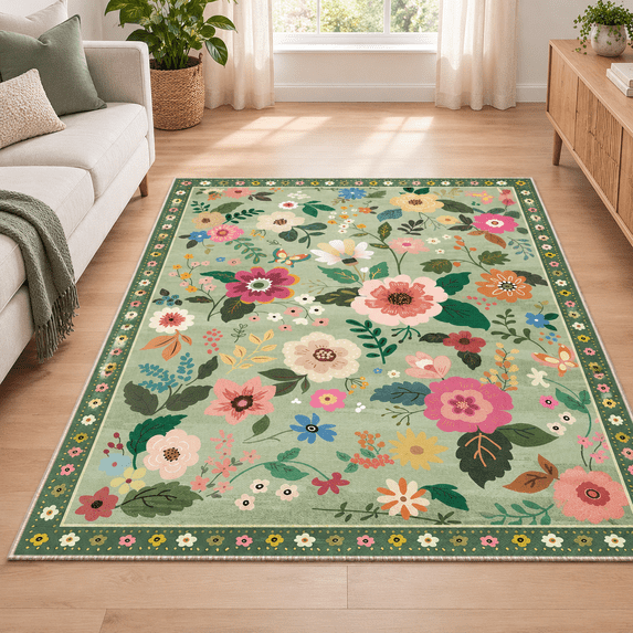 Flwashable 5x7 Area Rugs Lightgreen - Walmart.com