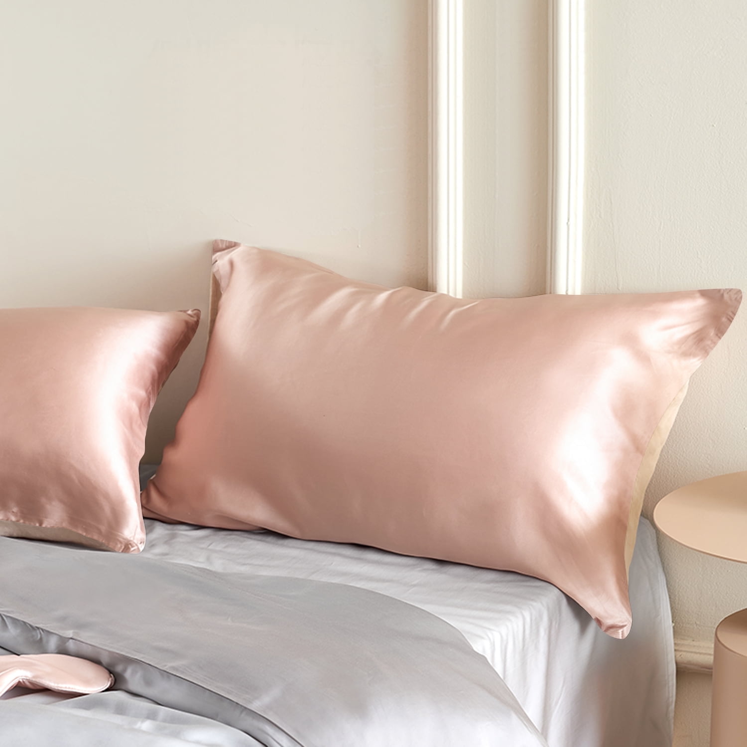 Flxxie 1 Pack 100% Pure Both Sides Mulberry Silk Pillowcase for Hair and Skin, 22 Momme Bed Pillow Case with Hidden Zipper, Queen, 20"x30", Light Plum