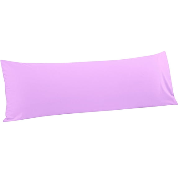Flxxie 100% Brushed Microfiber Body Pillow Cover, Ultra Soft and Cozy Full Body Pillowcase for Adults, 20" x 54", Light Purple (Not Include Body Pillow)