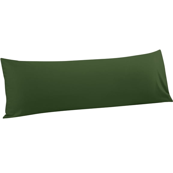 Flxxie 100% Brushed Microfiber Body Pillow Cover, Ultra Soft and Cozy Full Body Pillowcase for Adults, 20" x 54", Olive Green (Not Include Body Pillow)