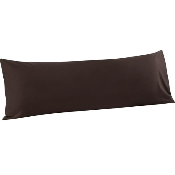 Flxxie 100% Brushed Microfiber Body Pillow Cover, Ultra Soft and Cozy Full Body Pillowcase for Adults, 20" x 54", Chocolate (Not Include Body Pillow)