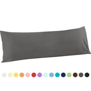 Flxxie 100% Brushed Microfiber Body Pillow Cover, Ultra Soft and Cozy Full Body Pillowcase for Adults, 20" x 54", Dark Gray (Not Include Body Pillow)