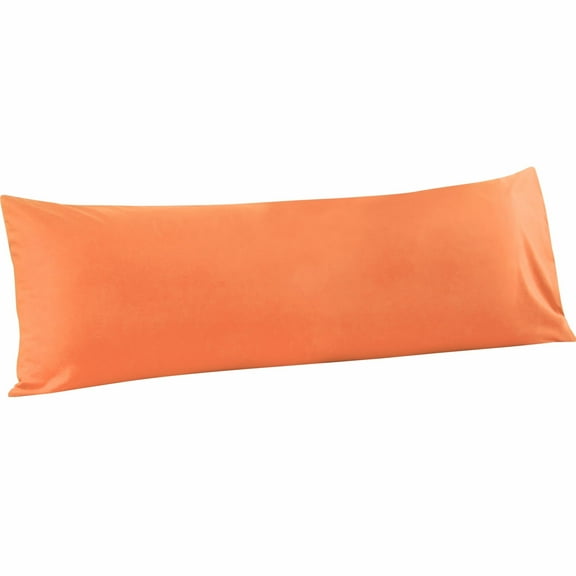 Flxxie 100% Brushed Microfiber Body Pillow Cover, Ultra Soft and Cozy Full Body Pillowcase for Adults, 20" x 54", Orange (Not Include Body Pillow)