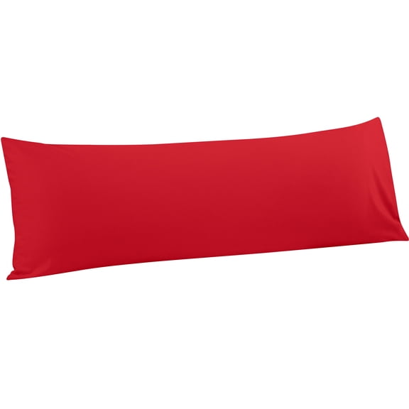 Flxxie 100% Brushed Microfiber Body Pillow Cover, Ultra Soft and Cozy Full Body Pillowcase for Adults, 20" x 54", Red (Not Include Body Pillow)