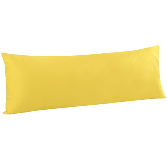 Flxxie 100% Brushed Microfiber Body Pillow Cover, Ultra Soft and Cozy Full Body Pillowcase for Adults, 20" x 54", Yellow (Not Include Body Pillow)