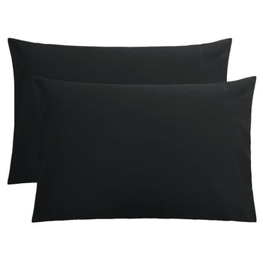 Flxxie 1800 Count Double Brushed Microfiber Envelope Pillowcases Set of 2, King, 20" x 36", Black