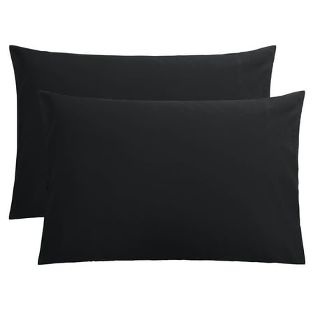 Flxxie 1800 Count Double Brushed Microfiber Envelope Pillowcases Set of 2, King, 20" x 36", Black