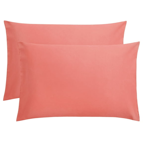 Flxxie 1800 Count Double Brushed Microfiber Envelope Pillowcases Set of 2, King, 20" x 36", Coral Pink