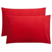 Flxxie 1800 Count Double Brushed Microfiber Envelope Pillowcases Set of 2, King, 20" x 36", Red