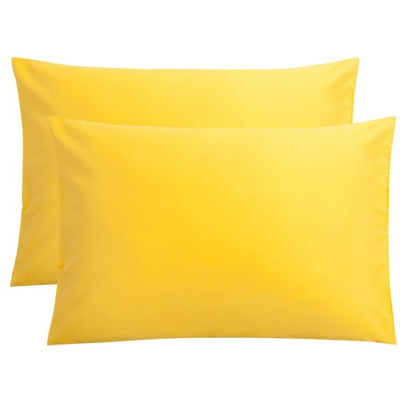 Flxxie 1800 Count Double Brushed Microfiber Envelope Pillowcases Set of 2, King, 20" x 40", Yellow