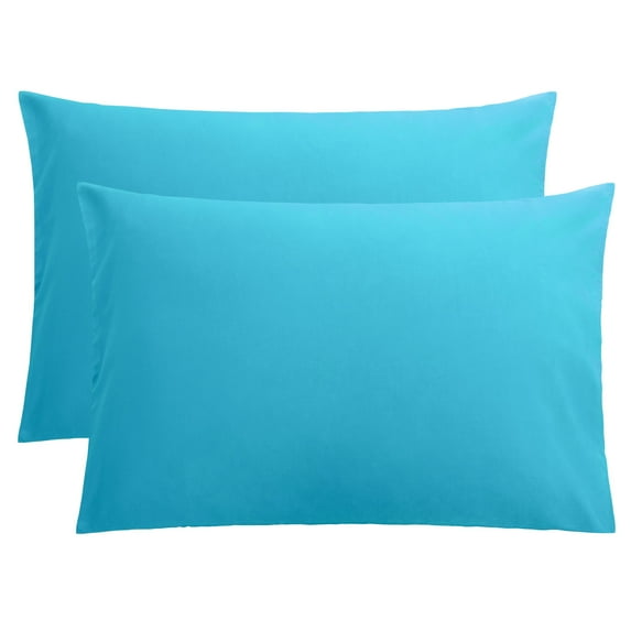 Flxxie 1800 Count Double Brushed Microfiber Envelope Pillowcases Set of 2, Queen, 20" x 30", Blue