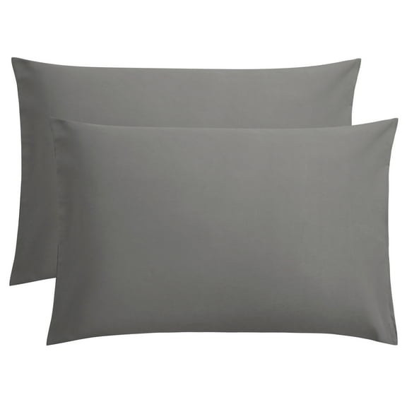 Flxxie 1800 Count Double Brushed Microfiber Envelope Pillowcases Set of 2, Queen, 20" x 30", Dark Gray