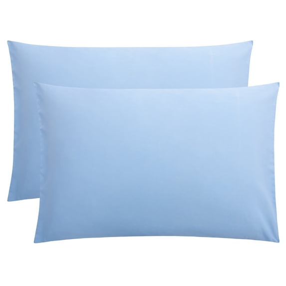Flxxie 1800 Count Double Brushed Microfiber Envelope Pillowcases Set of 2, Queen, 20" x 30", Sky Blue