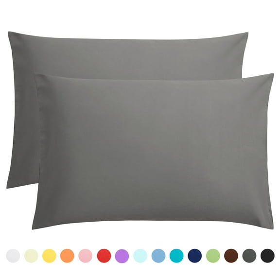 Flxxie 1800 Count Double Brushed Microfiber Envelope Pillowcases Set of 2, Standard, 20" x 26", Dark Gray