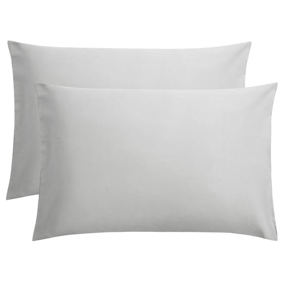 Flxxie 1800 Count Double Brushed Microfiber Envelope Pillowcases Set of 2, Standard, 20" x 26", Light Gray