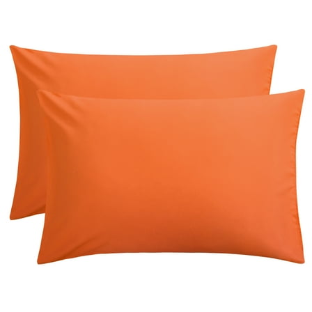 Flxxie 1800 Count Double Brushed Microfiber Envelope Pillowcases Set of 2, Standard, 20" x 26", Orange