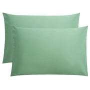 Flxxie 1800 Count Double Brushed Microfiber Envelope Pillowcases Set of 2, Standard, 20" x 26", Sea Green