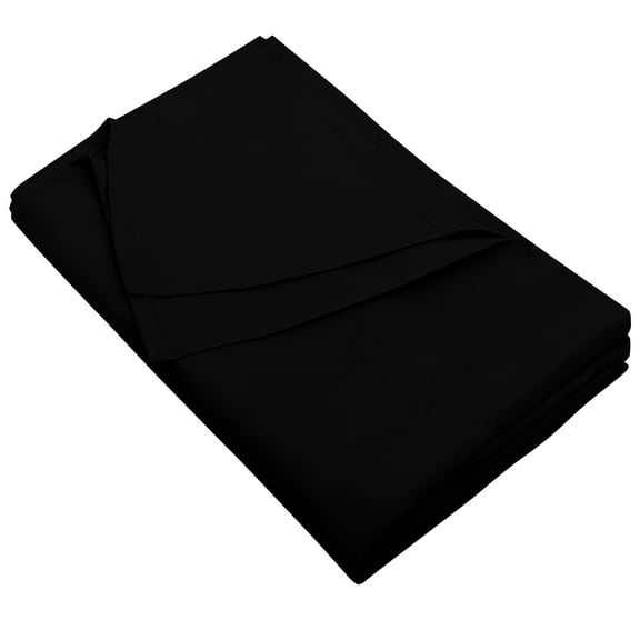Flxxie 1800 Count Soft Brushed Microfiber Flat Sheet, Shrinkage, Fade Resistant Bedding Top Sheet, Easy Care, Black, Full, 81"x96" with 4" hem