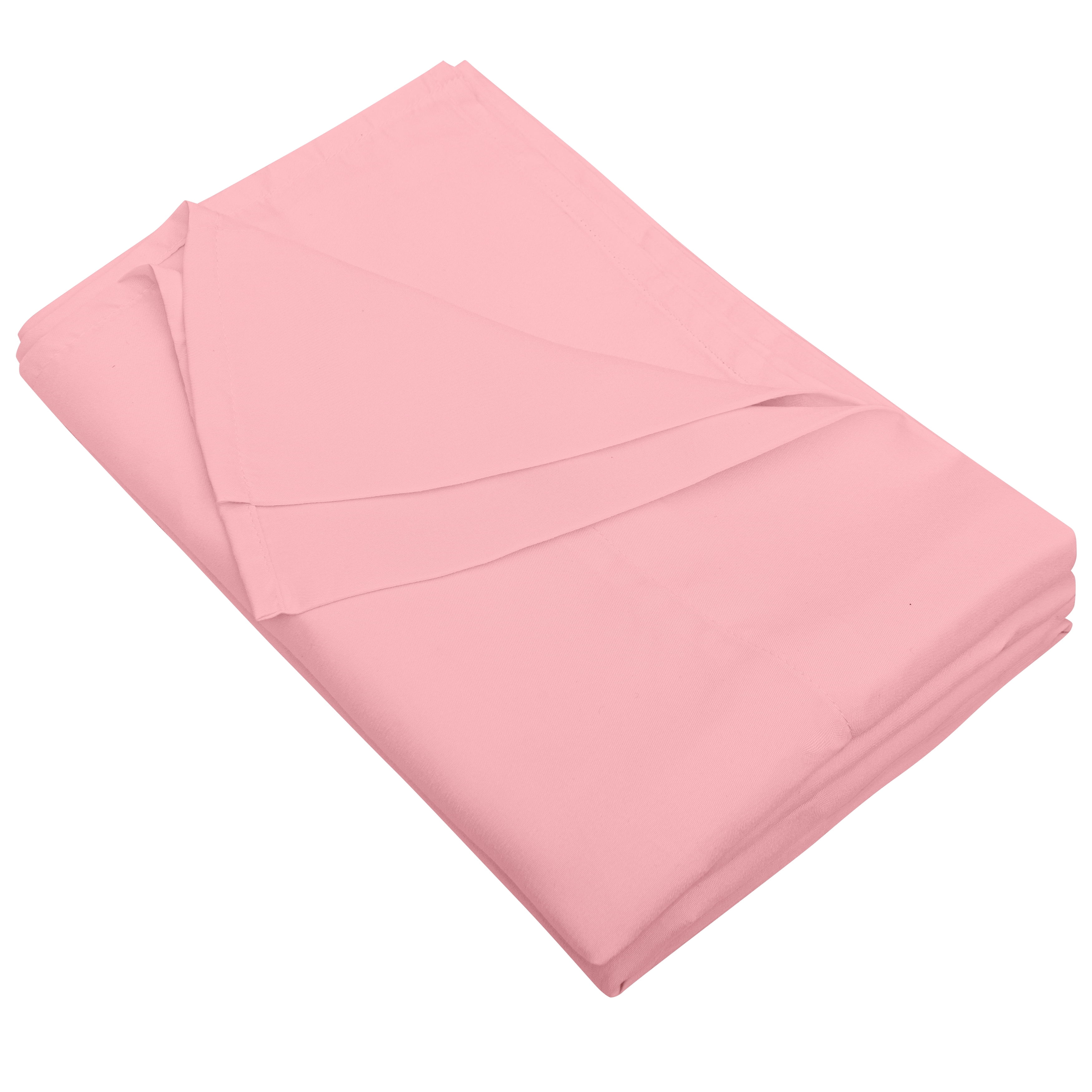 1800 Count Soft Brushed Microfiber Flat Sheet, Shrinkage, Fade Resistant Bedding Top Sheet, Easy Care, Pink, Queen, 90"x102" with 4" hem