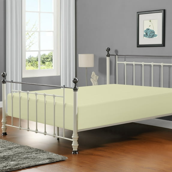 Flxxie 1800 Thread Count Brushed Microfiber Fitted Sheet with 15" Pocket, California King, Ivory