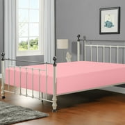 Flxxie 1800 Thread Count Brushed Microfiber Fitted Sheet with 15" Pocket, California King, Pink