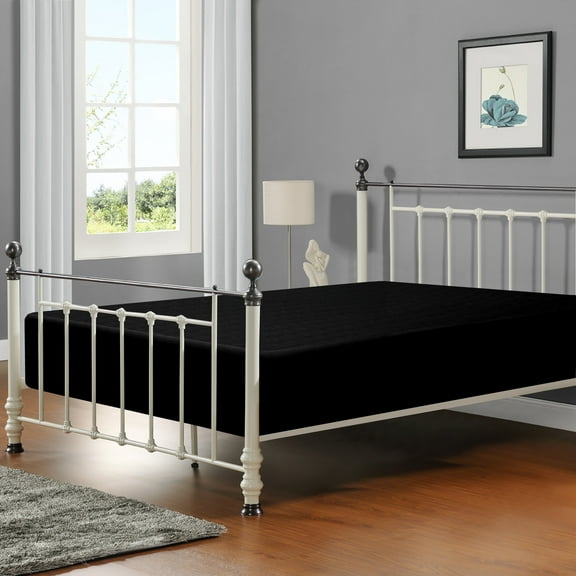 Flxxie 1800 Thread Count Brushed Microfiber Fitted Sheet with 15" Pocket, Full, Black