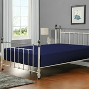 Flxxie 1800 Thread Count Brushed Microfiber Fitted Sheet with 15" Pocket, Queen, Navy Blue