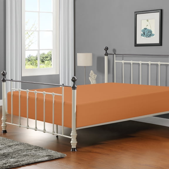 Flxxie 1800 Thread Count Brushed Microfiber Fitted Sheet with 15" Pocket, Queen, Tan