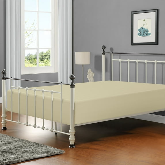 Flxxie 1800 Thread Count Brushed Microfiber Fitted Sheet with 15" Pocket, Twin, Khaki