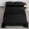 thumbnail image 1 of Flxxie 1800 Thread Count Microfiber Sheet Set, Super Soft Bed Sheets, Black, King, 4 Piece, 1 of 6