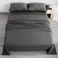 thumbnail image 1 of Flxxie 1800 Thread Count Microfiber Sheet Set, Super Soft Bed Sheets, Dark Gray, King, 4 Piece, 1 of 6