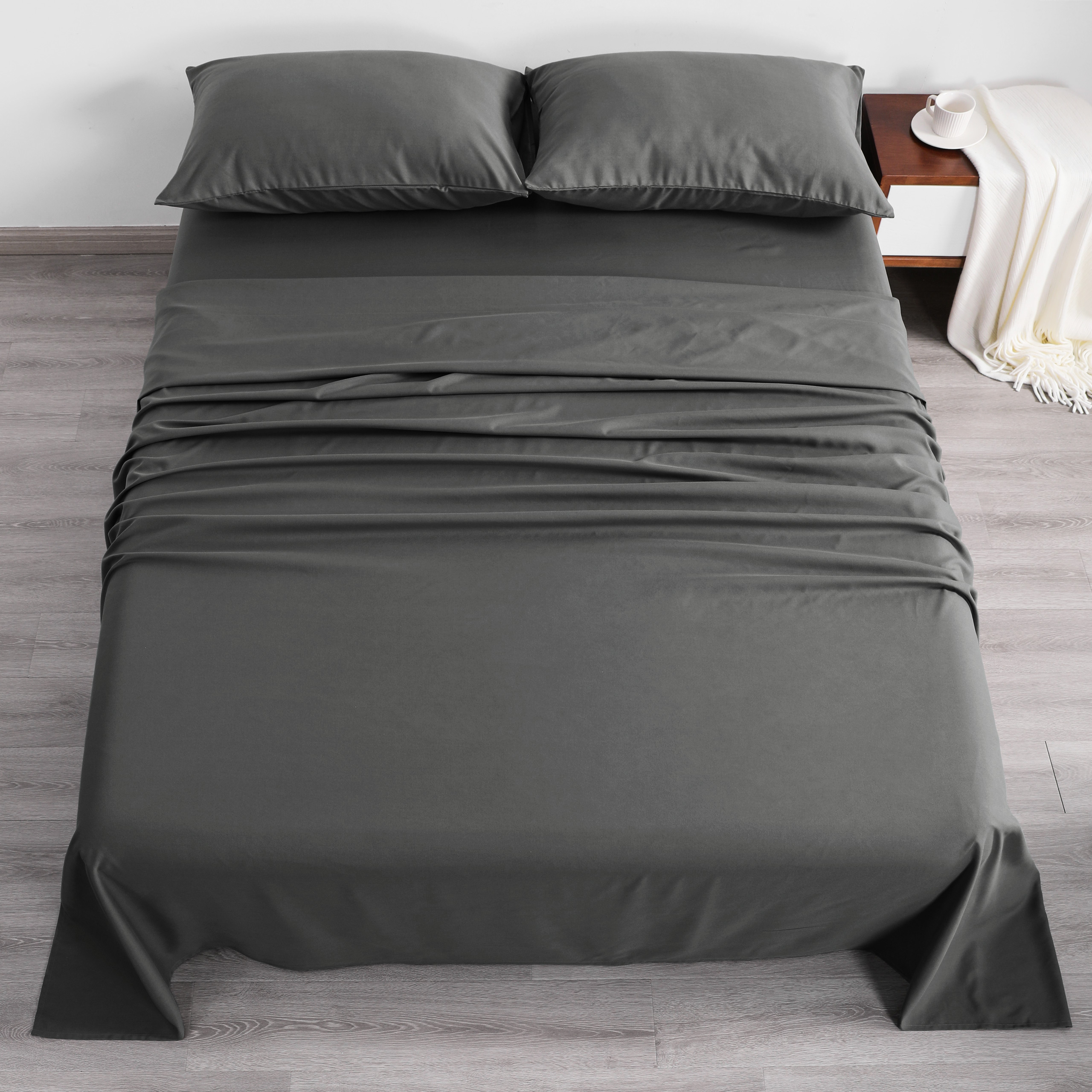 Mainstays Extra Soft Adult Jersey Bed Sheet Set, TwinXL, Grey Heather