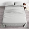 thumbnail image 1 of Flxxie 1800 Thread Count Microfiber Sheet Set, Super Soft Bed Sheets, Light Gray, King, 4 Piece, 1 of 6