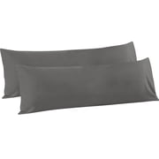 Flxxie 2 Pack 100% Brushed Microfiber Body Pillow Covers, Ultra Soft and Cozy Full Body Pillowcases for Adults, 20" x 54", Dark Gray Not Include Body Pillow