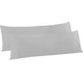 thumbnail image 1 of Flxxie 2 Pack 100% Brushed Microfiber Body Pillow Covers, Ultra Soft and Cozy Full Body Pillowcases for Adults, 20" x 54", Light Gary (Not Include Body Pillow), 1 of 7