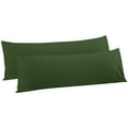 thumbnail image 1 of Flxxie 2 Pack 100% Brushed Microfiber Body Pillow Covers, Ultra Soft and Cozy Full Body Pillowcases for Adults, 20" x 54", Olive Green (Not Include Body Pillow), 1 of 7