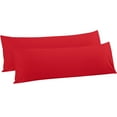 thumbnail image 1 of Flxxie 2 Pack 100% Brushed Microfiber Body Pillow Covers, Ultra Soft and Cozy Full Body Pillowcases for Adults, 20" x 54", Red (Not Include Body Pillow), 1 of 7