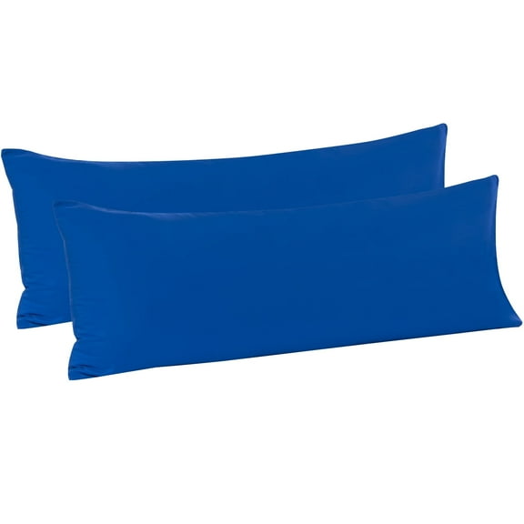 Flxxie 2 Pack 100% Brushed Microfiber Body Pillow Covers, Ultra Soft and Cozy Full Body Pillowcases for Adults, 20" x 54", Royal Blue (Not Include Body Pillow)