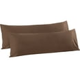 thumbnail image 1 of Flxxie 2 Pack 100% Brushed Microfiber Body Pillow Covers, Ultra Soft and Cozy Full Body Pillowcases for Adults, 20" x 54", Coffee (Not Include Body Pillow), 1 of 7