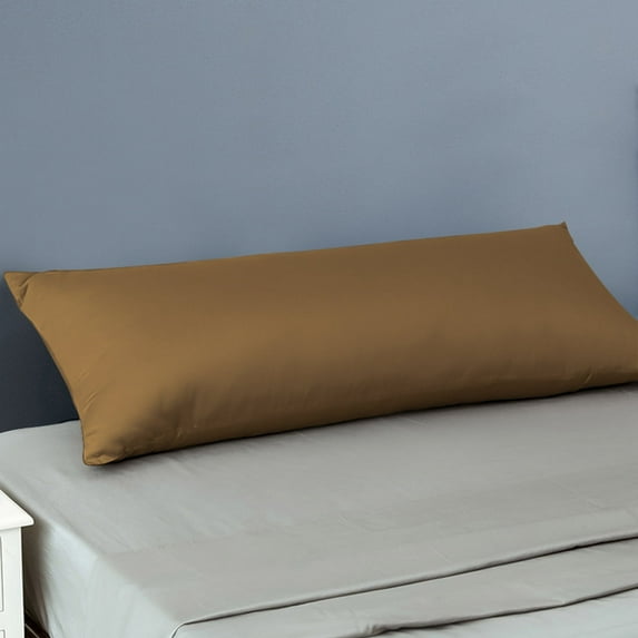 Flxxie 2 Pack 500 Thread Count 100% Egyptian Cotton Body Pillowcases, Ultra Soft Breathble Full Body Pillow Covers with Envelope Closure for Adults, 20"x54", Coffee
