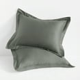 thumbnail image 1 of Flxxie 2 Pack 500 Thread Count Cotton Sateen Pillow Shams 20"x30" with 2" Flange, Queen, Dark Gray, 1 of 5