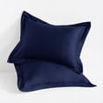 thumbnail image 1 of Flxxie 2 Pack 500 Thread Count Cotton Sateen Pillow Shams 20"x30" with 2" Flange, Queen, Navy Blue, 1 of 5