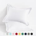 thumbnail image 1 of Flxxie 2 Pack 500 Thread Count Cotton Sateen Pillow Shams 20"x30" with 2" Flange, Queen, White, 1 of 5