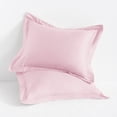 thumbnail image 1 of Flxxie 2 Pack 500 Thread Count Cotton Sateen Pillow Shams 20"x36" with 2" Flange, King, Pink, 1 of 5
