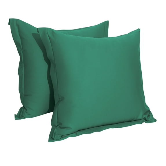 Flxxie 2 Pack 500 thread count 100% Egyptian Cotton Euro Pillow Shams with 2" Flange, Super Soft Sateen Silky European Throw Pillow Covers, Square Pillow Cases, 26"x26", Dark Green